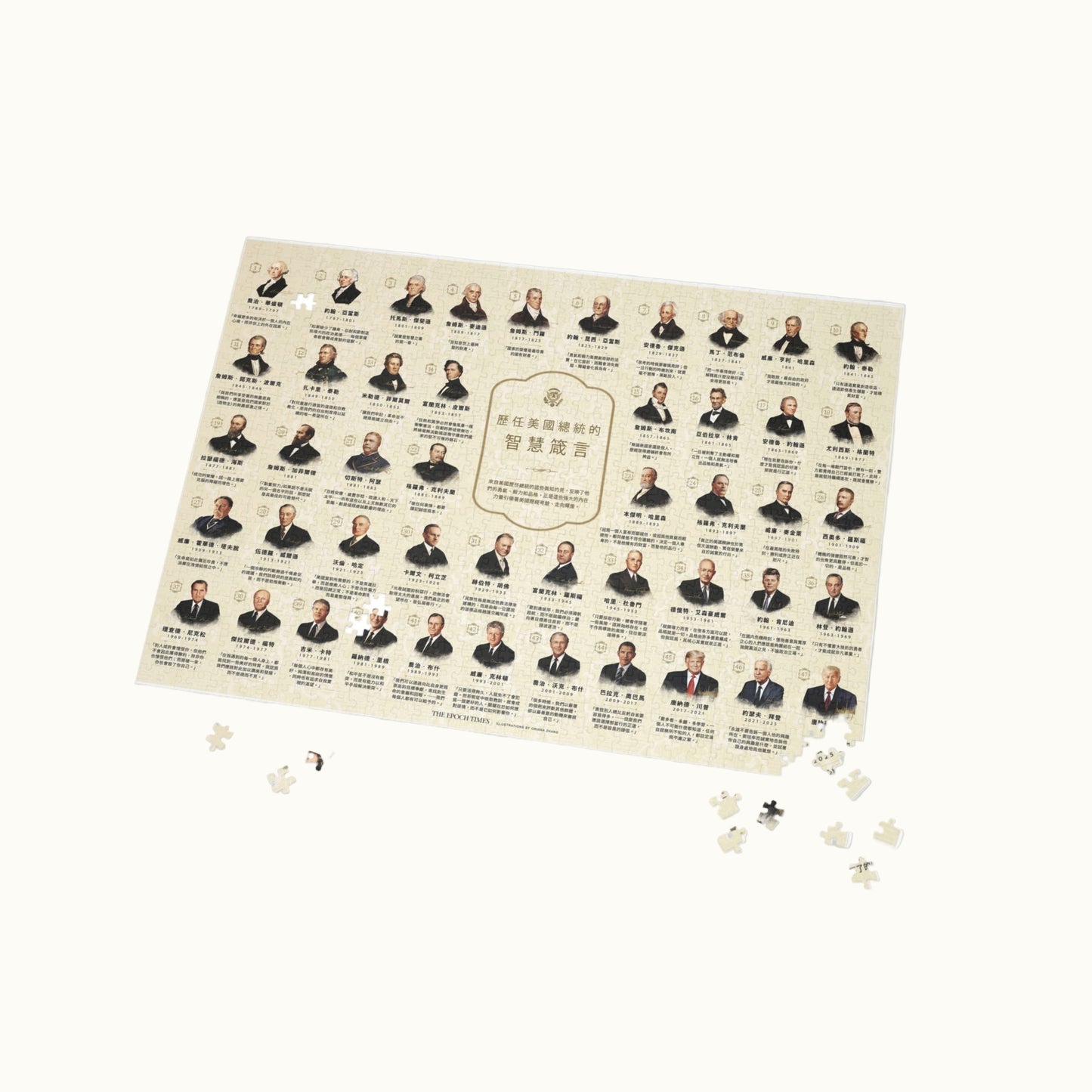 歷任美國總統的智慧箴言拼圖