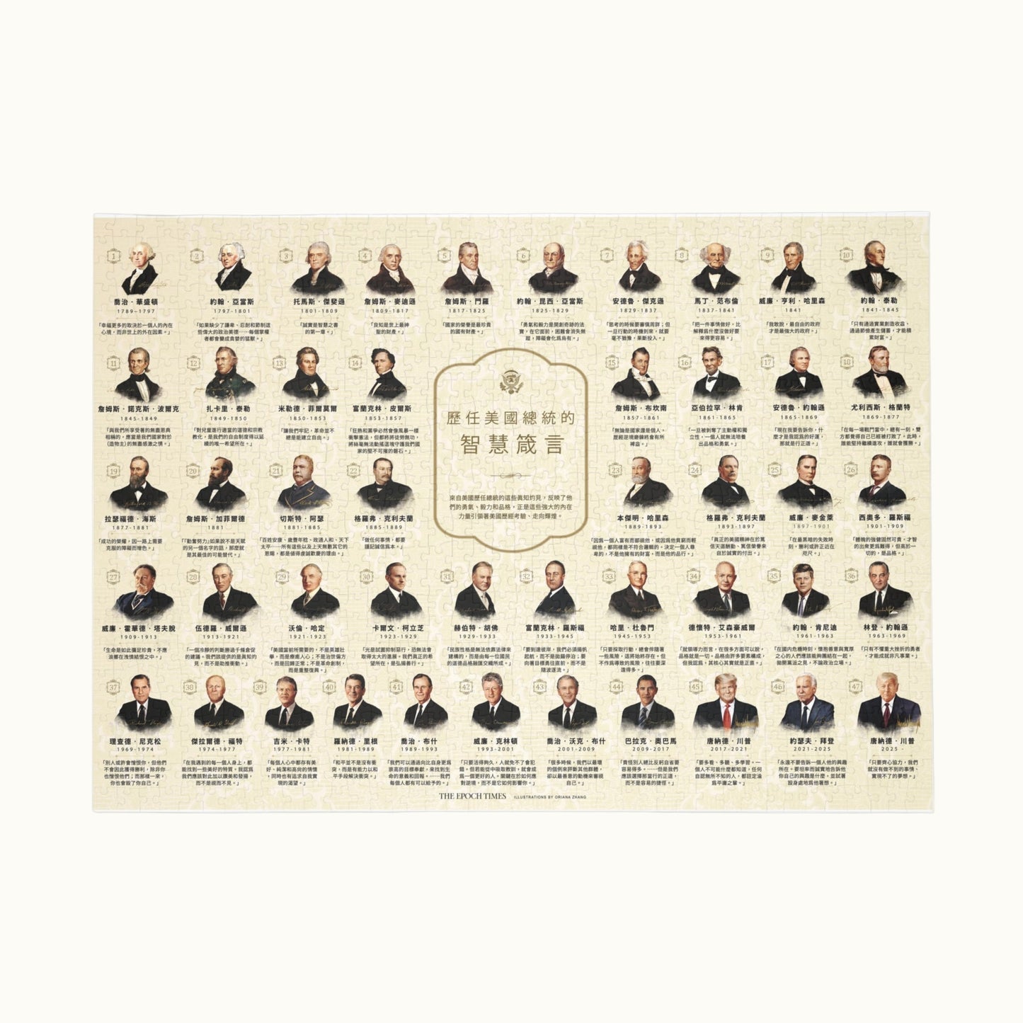 歷任美國總統的智慧箴言拼圖